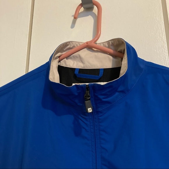 FootJoy Short Sleeve Half Zip Pullover Navy Blue- Medium - Picture 5 of 13